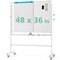 48"x36" Adjustable Height Double-Sided Whiteboard with Flipchart Pad and Wheels